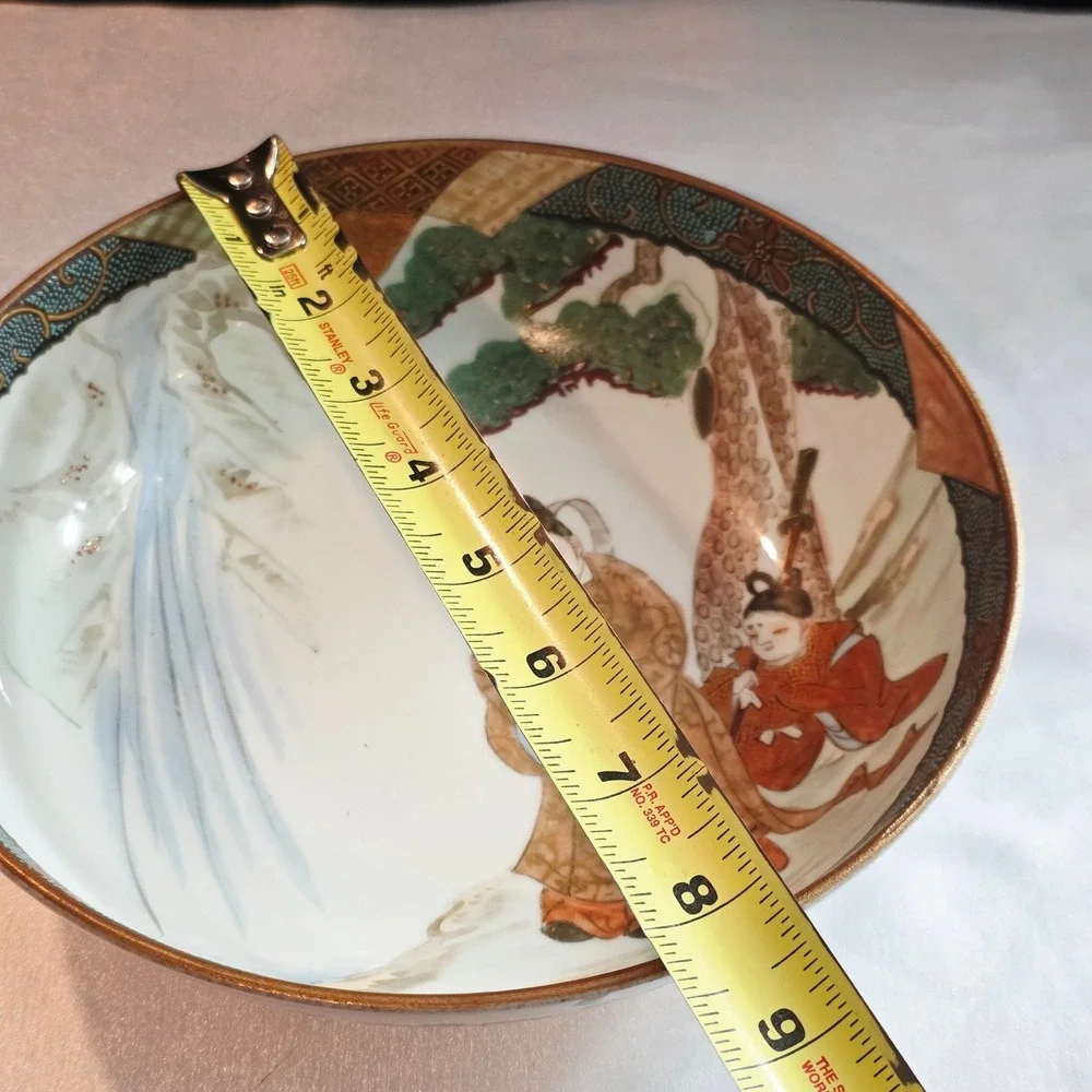 Vintage Japanese Kutani Decorative Bowl, Hand-painted Asian Decor, Table Art 9